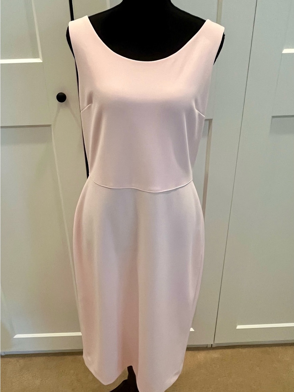 Betsey Johnson Blush Pink Sleeveless Midi Sheath Dress Classic Minimalist Sz 12